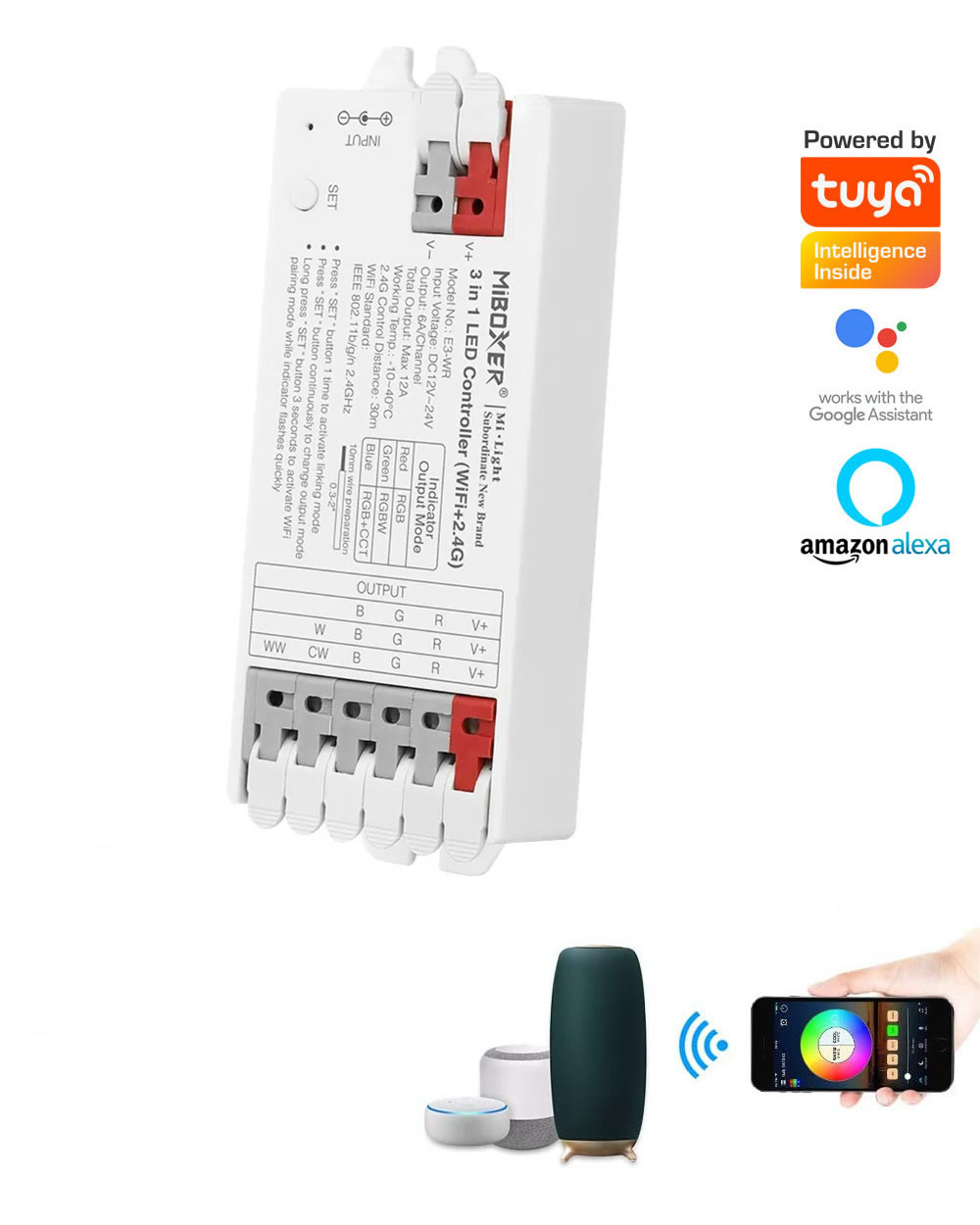 controlador-led-12v-24v-3-en-1-rgb-rgbw-rgbcct-smart-wifi-24-ghz-salida-max-12acanal